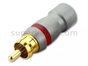 SK RC-02102 - Złącze RCA cinch wtyk (srebrne - znacznik czerwony)-101364