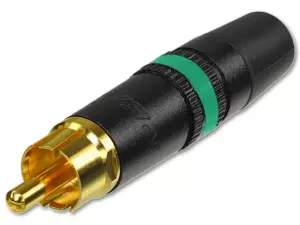 REAN NYS373-5 - Złącze RCA wtyk cinch (czarne - znacznik zielony)-103681