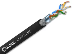 CORDIAL CCAT 5 PVC - Kabel logiczny SF/UTP skrętka CAT 5e (czarny)-103807