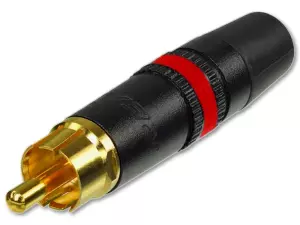 REAN NYS373-2 - Złącze RCA wtyk cinch (czarne - znacznik czerwony)-103679