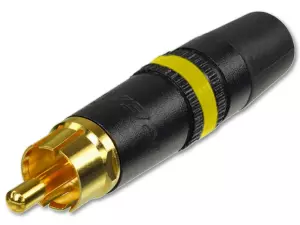 REAN NYS373-4 - Złącze RCA wtyk cinch (czarne - znacznik żółty)-103680