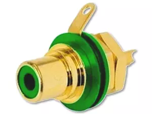 REAN NYS367-5 - Złącze RCA gniazdo cinch (złote - znacznik zielony)-103687