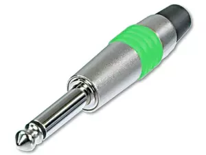REAN NYS224C-5 - Złącze JACK wtyk 6,3mm 1/4" TS mono (znacznik zielony)-103659