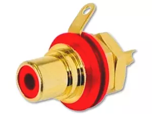 REAN NYS367-2 - Złącze RCA gniazdo cinch (złote - znacznik czerwony)-103685