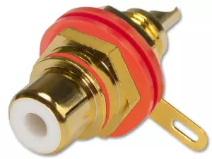 SK RC-50312 - Złącze RCA cinch gniazdo (złote - znacznik czerwony)-104204