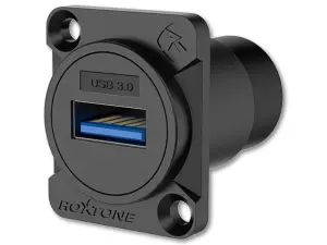 RAU3D-B - Zlącze USB 3.0 gniazdo panelowe D (czarne)