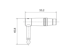 RJ2RPP-NS-NG - Złącze JACK 6,3mm wtyk mono kątowy (srebrny)-106175