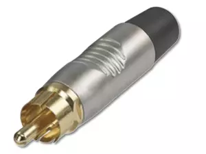 REAN RF2C-AU-0 - Złącze RCA wtyk phono ciinch (srebrny)