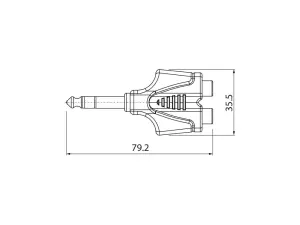 RPAN330 - Adapter JACK 6,3 - 2 RCA (prosty)-106242