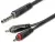 RAYC100L1 - Kabel audio JACK 6,3 - 2x JACK 6,3 (czarny) 1m